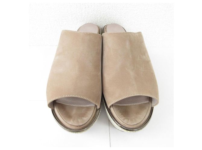 Autre Marque Sandali con zeppa in suede Ginza Kanematsu Marrone Beige - vista 2