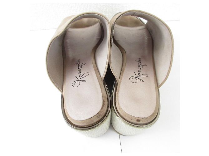 Autre Marque Sandali con zeppa in suede Ginza Kanematsu Marrone Beige - vista 5