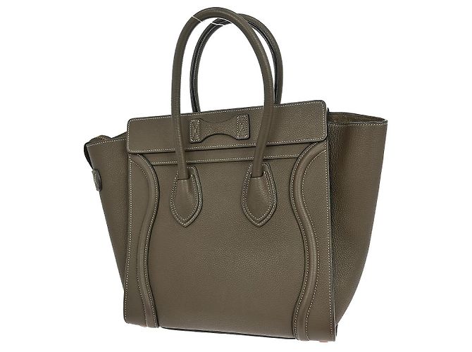 Luggage Céline Bolso de viaje Celine de cuero liso micro Castaño - vista 2