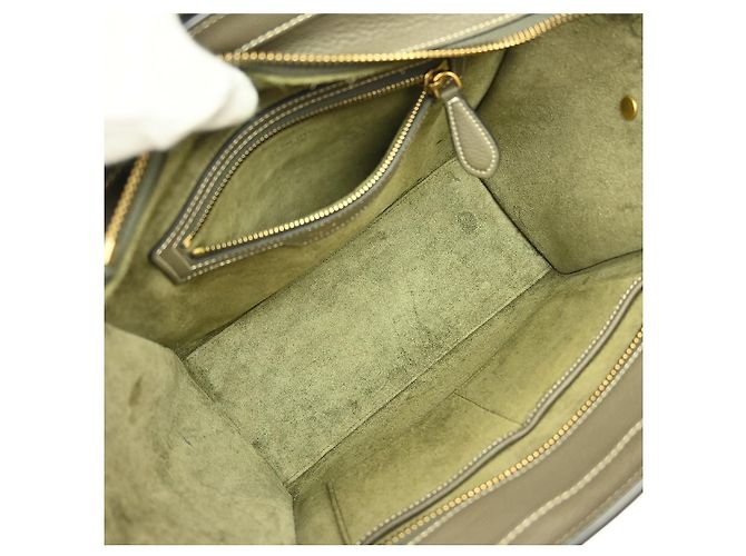 Luggage Céline Bolso de viaje Celine de cuero liso micro Castaño - vista 3
