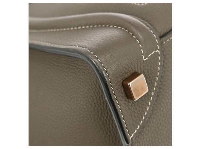 Luggage Céline Bolso de viaje Celine de cuero liso micro Castaño - vista 7
