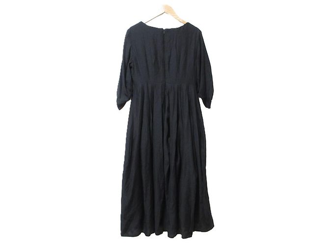 Glänzendes Botanisches Kleid Sybilla Schwarz - Ansicht 2