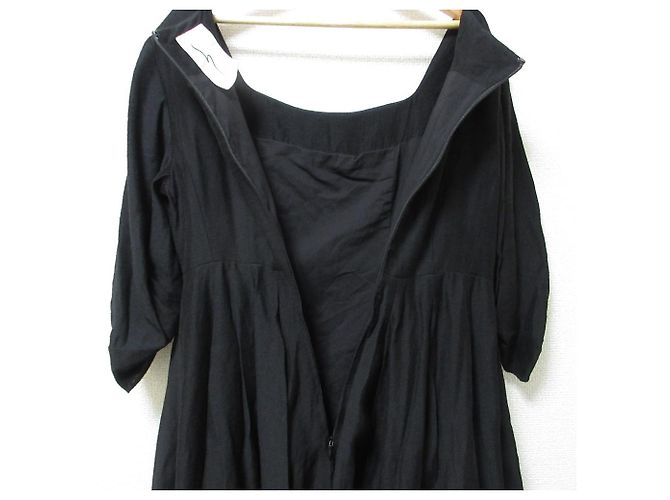 Glänzendes Botanisches Kleid Sybilla Schwarz - Ansicht 3