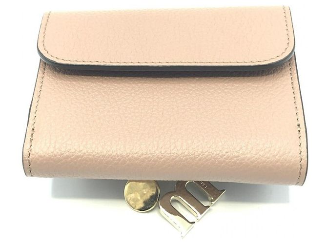 Chloé Chloe Alphabet Trifold Leather Mini Beige - vista 2