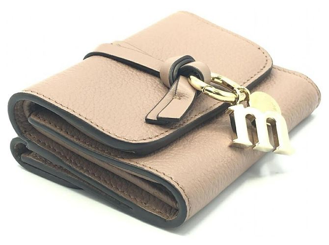 Chloé Chloe Alphabet Trifold Leather Mini Beige - vista 4