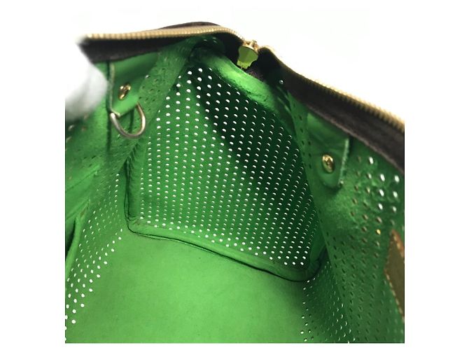 Louis Vuitton Monogram Perforierte Speedy 30 Tasche Braun Grün Monogramm - Ansicht 11