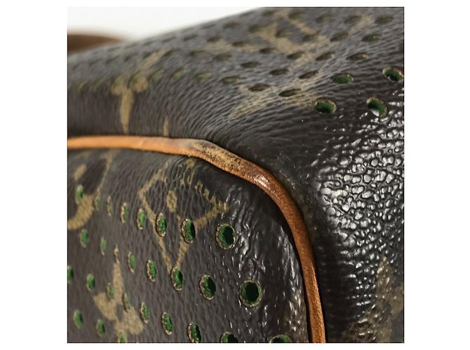 Louis Vuitton Monogram Perforierte Speedy 30 Tasche Braun Grün Monogramm - Ansicht 14