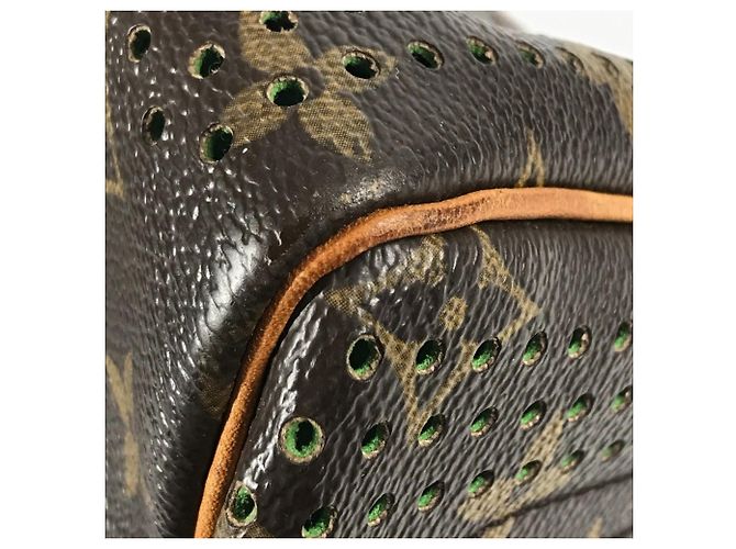 Louis Vuitton Monogram Perforierte Speedy 30 Tasche Braun Grün Monogramm - Ansicht 15