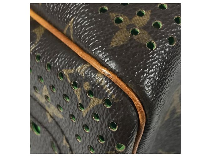Louis Vuitton Monogram Perforierte Speedy 30 Tasche Braun Grün Monogramm - Ansicht 16