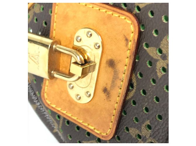 Louis Vuitton Monogram Perforierte Speedy 30 Tasche Braun Grün Monogramm - Ansicht 18