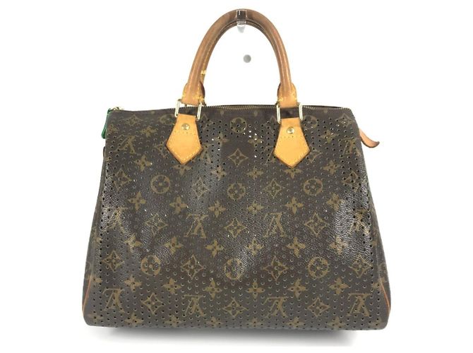 Louis Vuitton Monogram Perforierte Speedy 30 Tasche Braun Grün Monogramm - Ansicht 2