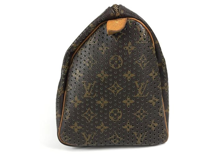Louis Vuitton Monogram Perforierte Speedy 30 Tasche Braun Grün Monogramm - Ansicht 4