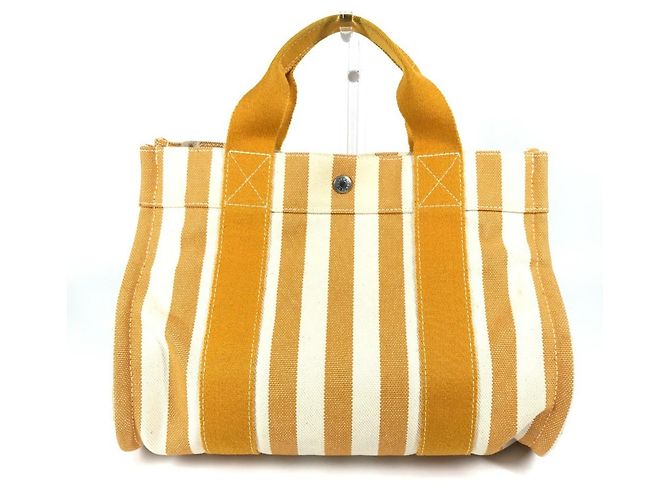 Hermès Hermes Cannes PM Tote Bag Weiß Gelb - Ansicht 3