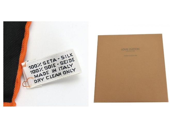 Seidenschal von Louis Vuitton in Schwarz und Multicolor Mehrfarben Orange Monogramm - Ansicht 10