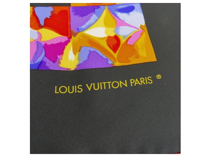 Seidenschal von Louis Vuitton in Schwarz und Multicolor Mehrfarben Orange Monogramm - Ansicht 7