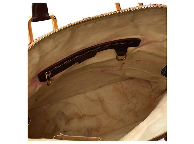 Borsa a Mano Louis Vuitton Alma Monogram LV in Tela Monogram Bordeaux Bordò - vista 6
