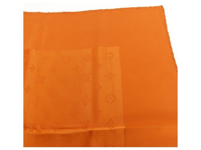 Foulard Carre Monaco Louis Vuitton in seta arancione - vista 8