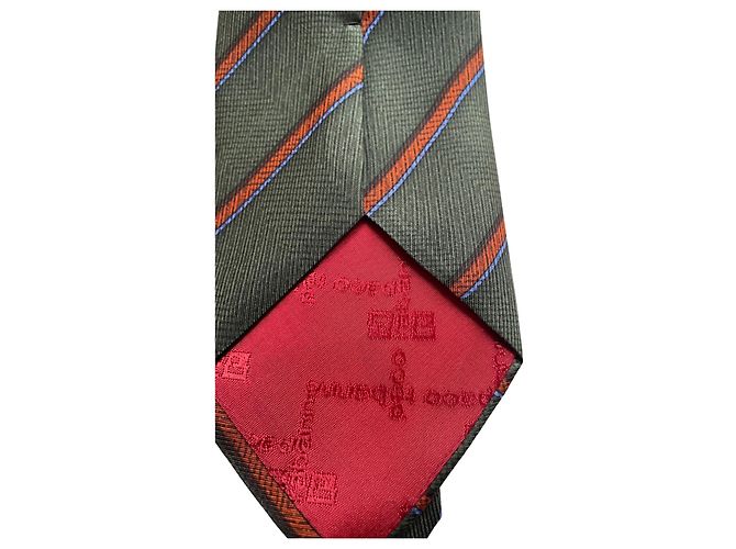 ✨ Striped silk tie by Paco Rabanne – Timeless elegance Red Dark green - view 7