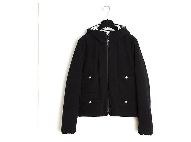 Chanel 2021 Coco Neige Puffer Jacket FR40 White Black Script UK12 US10 - view 3