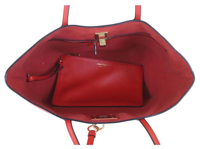 Borsa tote Salvatore Ferragamo in pelle rossa - vista 4