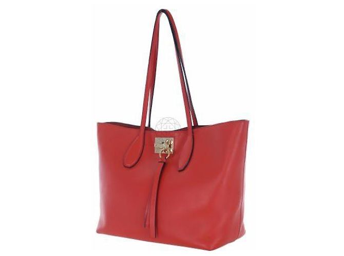Borsa tote Salvatore Ferragamo in pelle rossa - vista 5