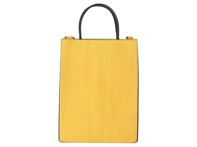 Fendi Pack Borsa Shopping in Pelle Piccola Giallo - vista 2