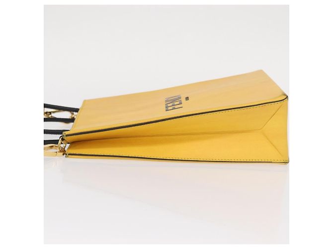 Fendi Pack Borsa Shopping in Pelle Piccola Giallo - vista 4
