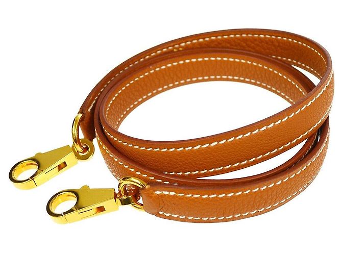 Tracolla in pelle Kelly di Hermès D'oro - vista 2