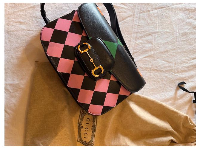 Gucci Horsebit 1955 nero stampa - vista 3