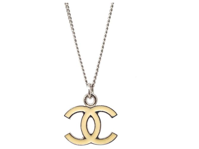 Pendente in metallo con logo CC di Chanel Argento - vista 2