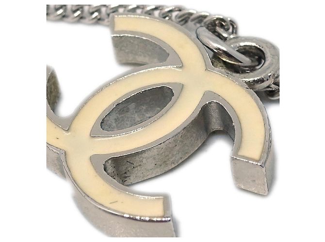 Pendente in metallo con logo CC di Chanel Argento - vista 3