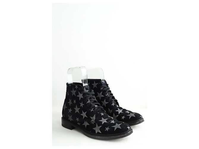 Saint Laurent Schwarze Wildleder-Sneaker - Ansicht 3