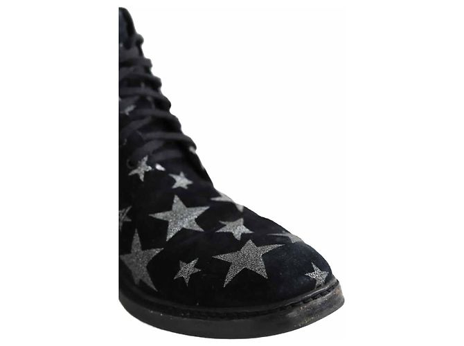 Saint Laurent Schwarze Wildleder-Sneaker - Ansicht 5