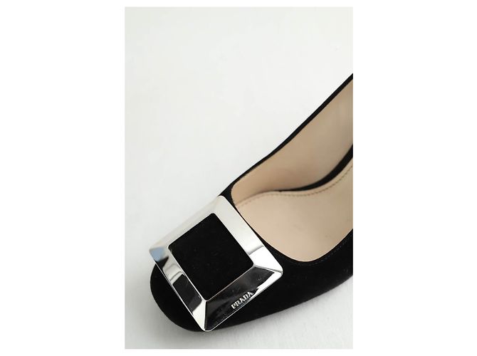 Prada Bailarinas de ante negras Negro - vista 4