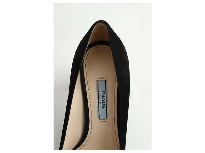 Prada Bailarinas de ante negras Negro - vista 5