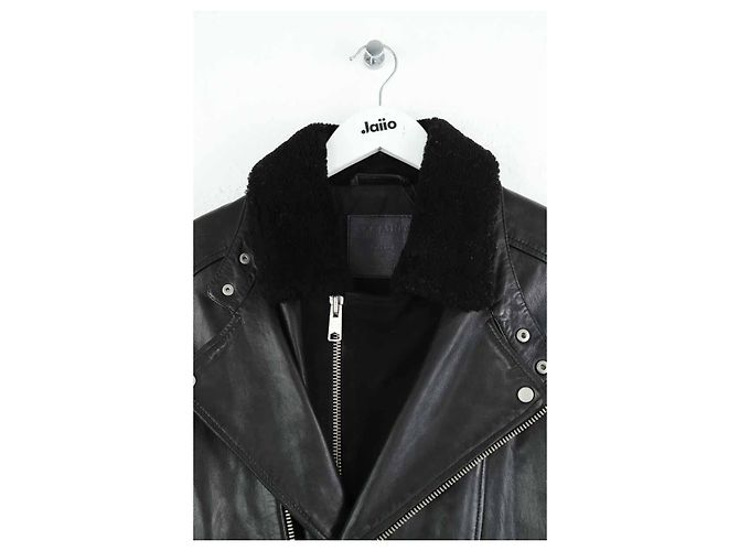 All Saints Schwarze Lederjacke - Ansicht 2