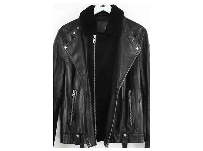 All Saints Schwarze Lederjacke - Ansicht 3