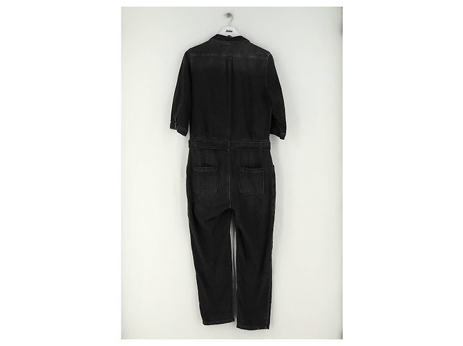 Bash Schwarzer Baumwoll-Overall - Ansicht 4