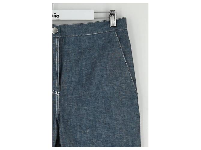 Dior Pantalón recto de algodón azul - vista 3