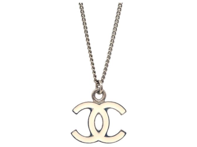 Pendente in metallo con logo CC di Chanel Argento - vista 2
