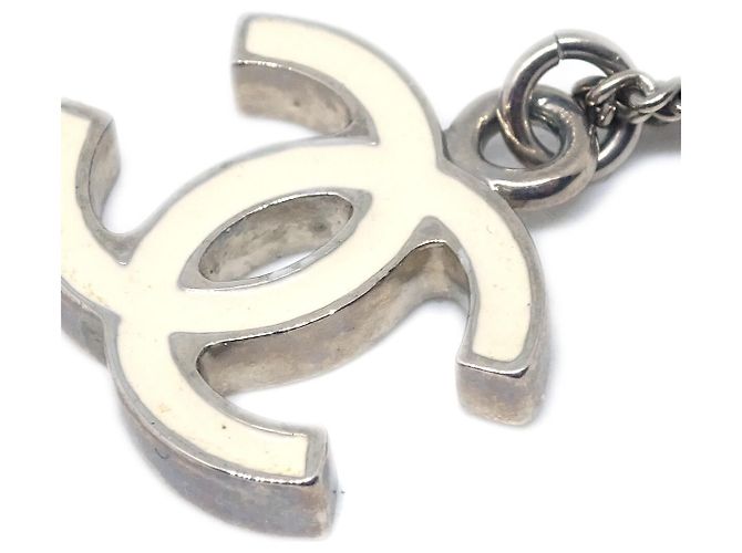 Pendente in metallo con logo CC di Chanel Argento - vista 3