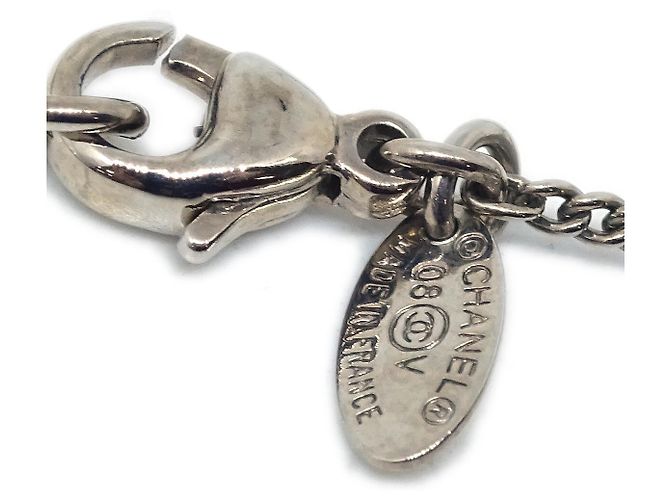 Pendente in metallo con logo CC di Chanel Argento - vista 4
