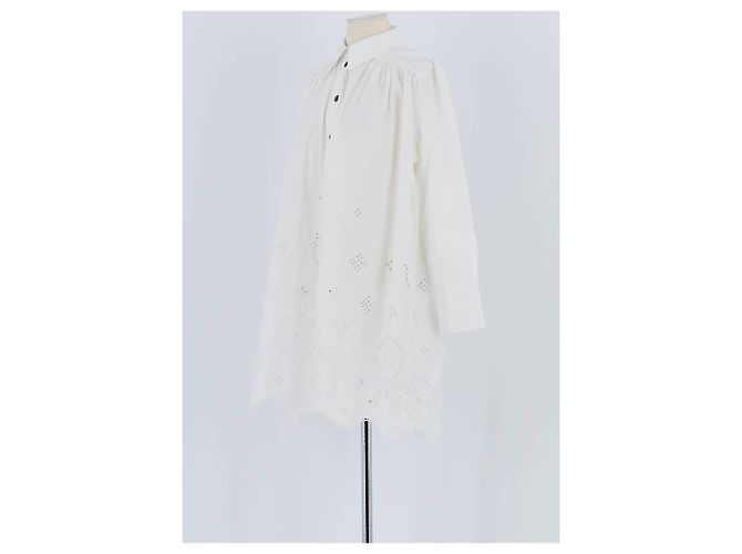 Ganni Abito in cotone bianco - vista 4