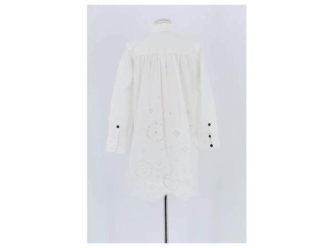 Ganni Abito in cotone bianco - vista 6