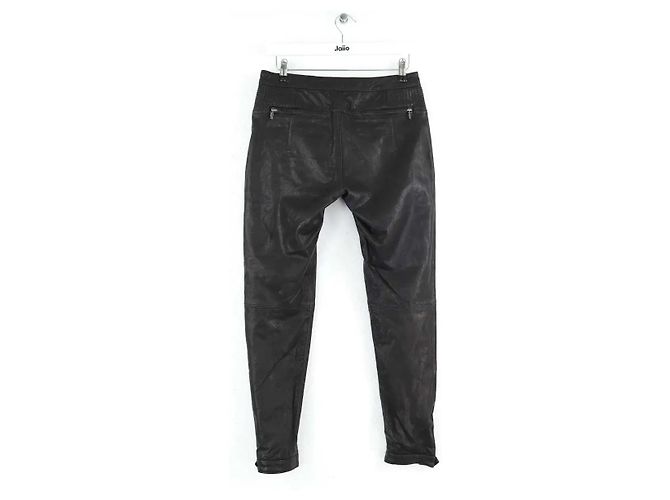 Galliano Pantalones slim de cuero negro - vista 3