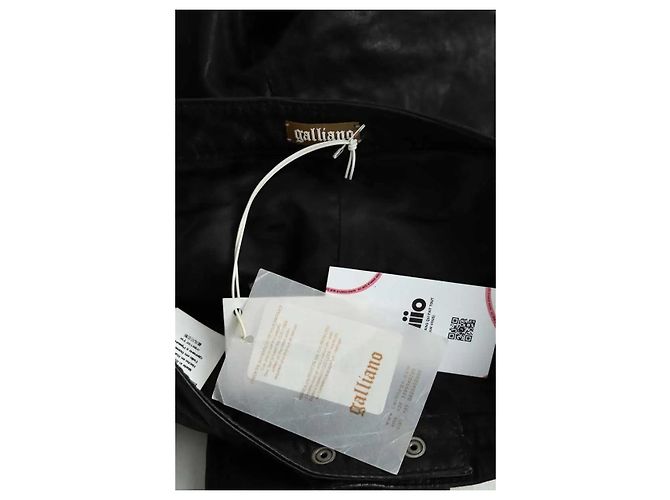 Galliano Pantalones slim de cuero negro - vista 5