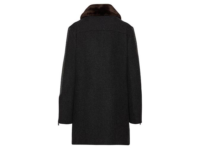 Giorgio Armani Anthrazit Wollmantel Grau - Ansicht 2