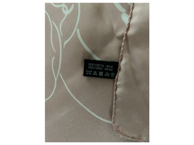 Foulard in seta Chanel XL 130cm Rosa - vista 11