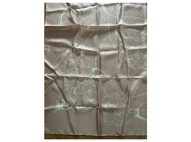 Foulard in seta Chanel XL 130cm Rosa - vista 7