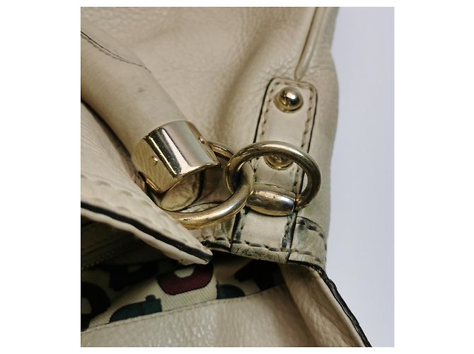 Borsa a mano Gucci Indy in pelle crema Crudo - vista 4